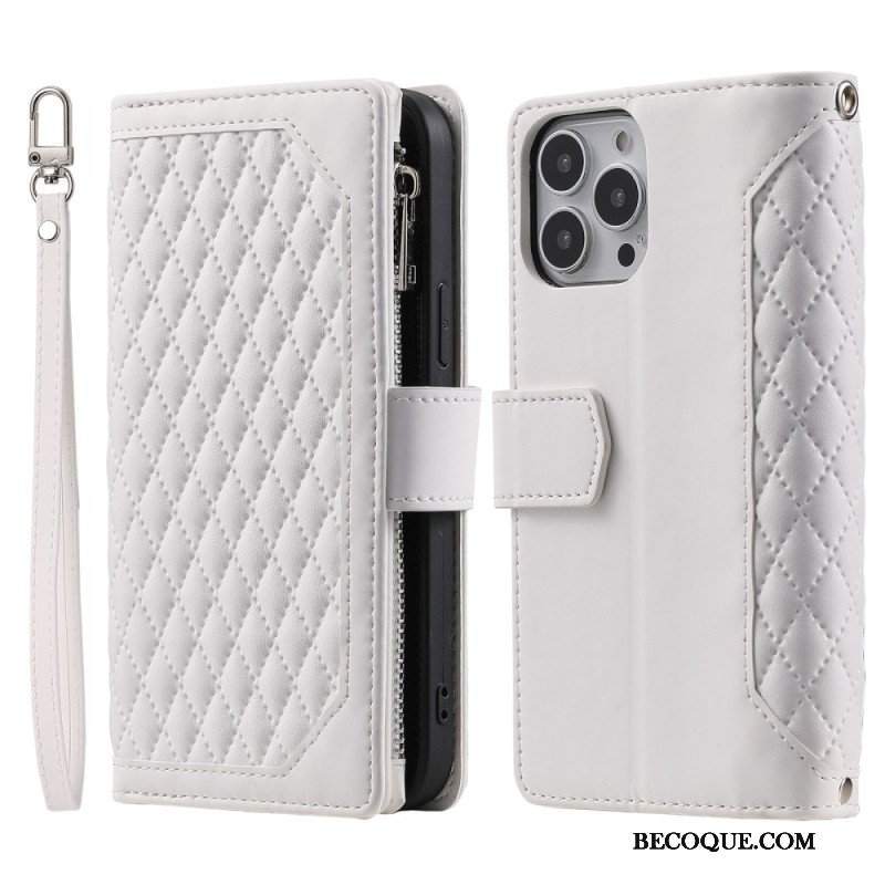 Etui Folio do iPhone 14 Plus Pikowany Styl