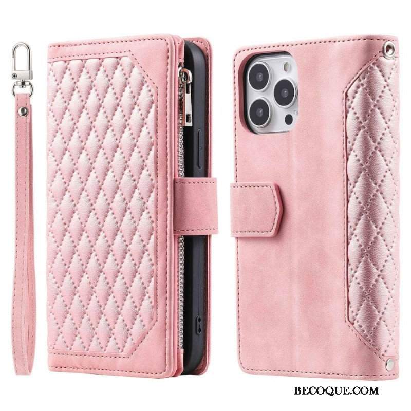 Etui Folio do iPhone 14 Plus Pikowany Styl