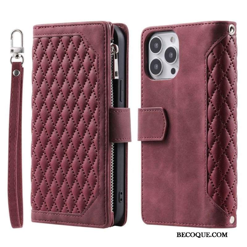 Etui Folio do iPhone 14 Plus Pikowany Styl