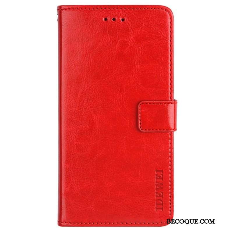 Etui Folio do iPhone 14 Pro Imitacja Skóry Idewei