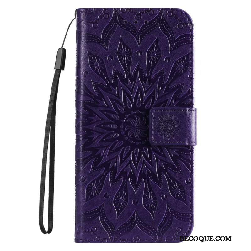 Etui Folio do iPhone 14 Pro Max Mandala Sun Ze Smyczą