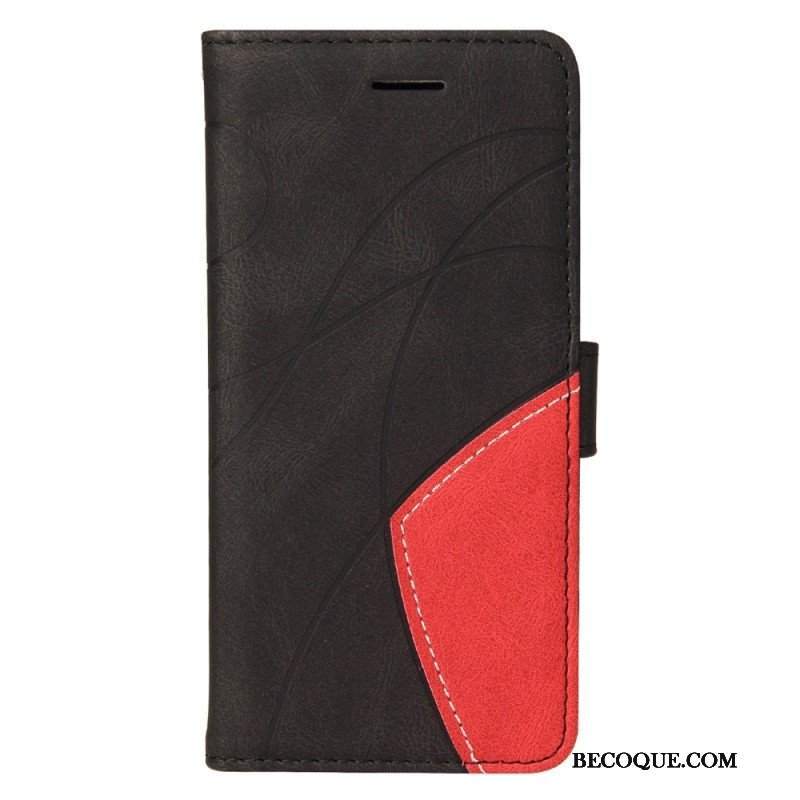 Etui Folio do iPhone 14 Pro z Łańcuch Dwukolorowy Pasek