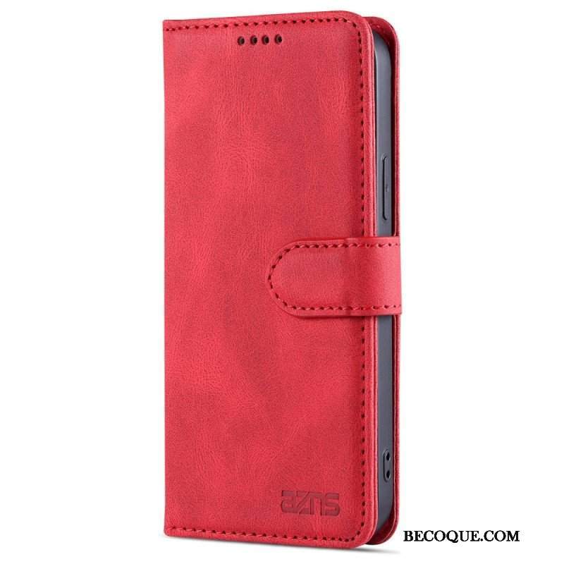 Etui Folio do iPhone 14 Stylizacja Skóry Azns