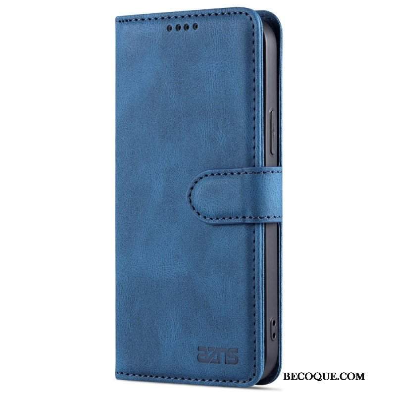 Etui Folio do iPhone 14 Stylizacja Skóry Azns