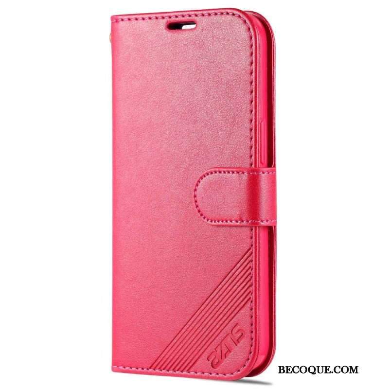 Etui Folio do iPhone 14 Stylizacja Skóry Azns