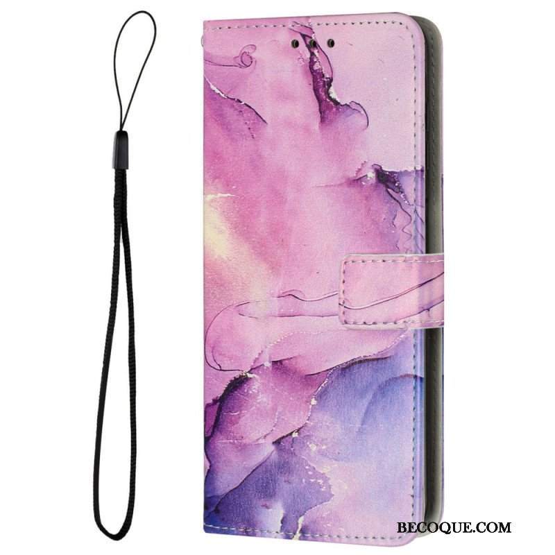 Etui Folio do iPhone 14 z Łańcuch Pasek Marmuru