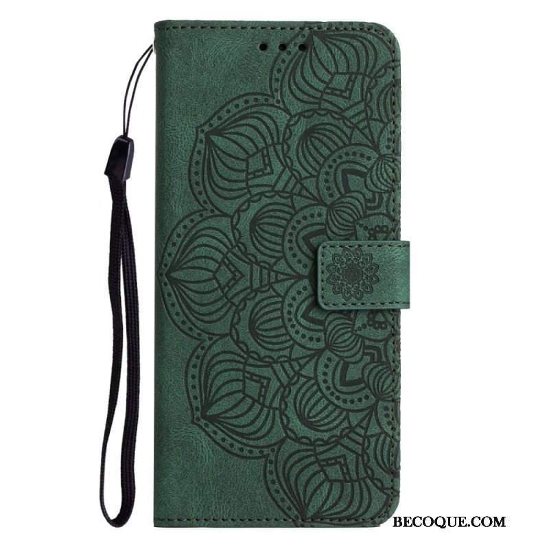 Etui Folio do iPhone 14 z Łańcuch Paskowata Mandala