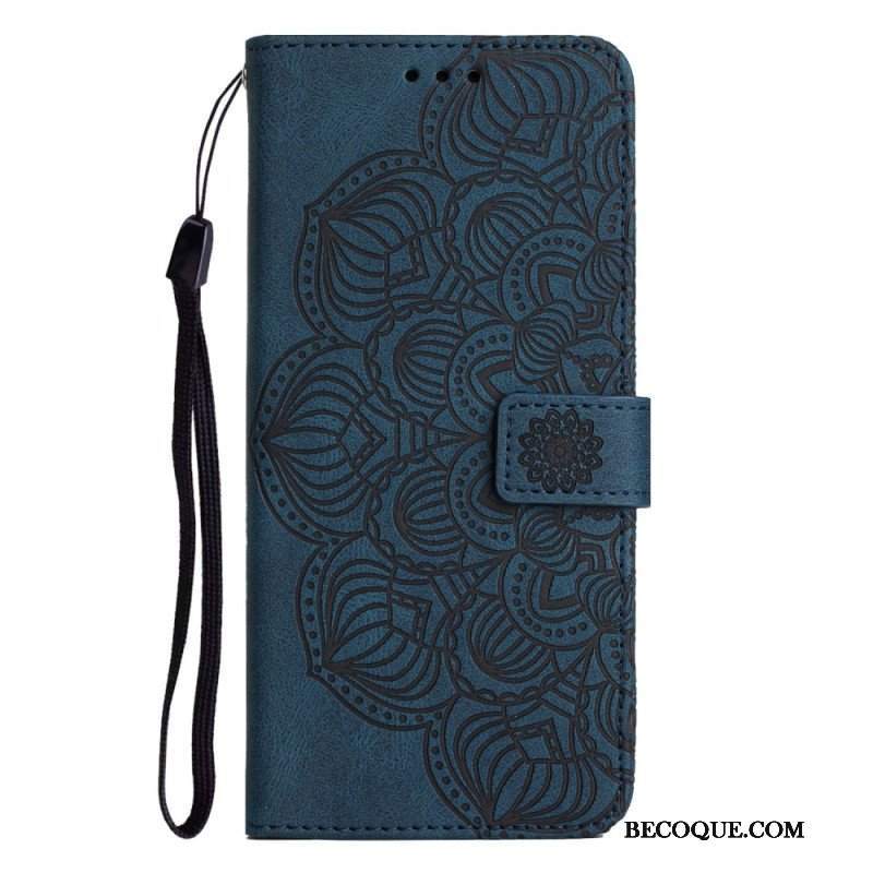 Etui Folio do iPhone 14 z Łańcuch Paskowata Mandala