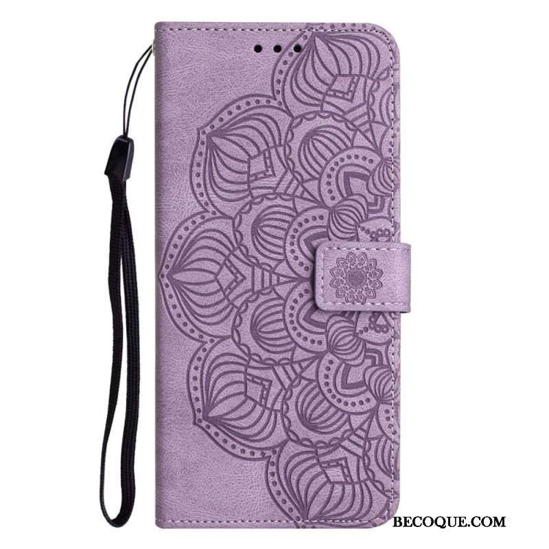 Etui Folio do iPhone 14 z Łańcuch Paskowata Mandala