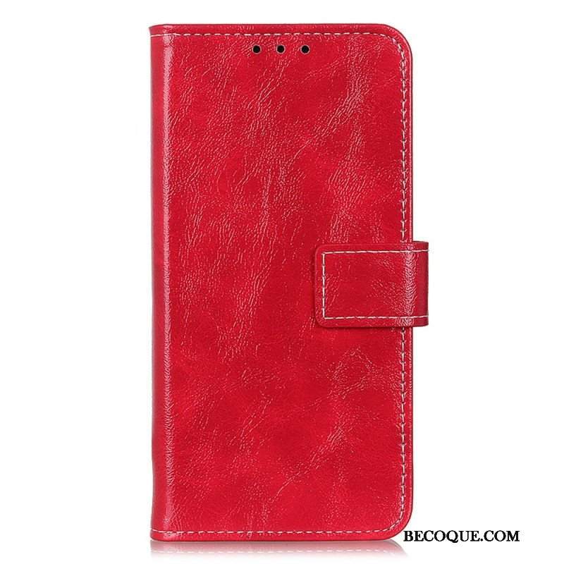 Etui Folio do iPhone 15 Lakierowane Z Widocznymi Szwami