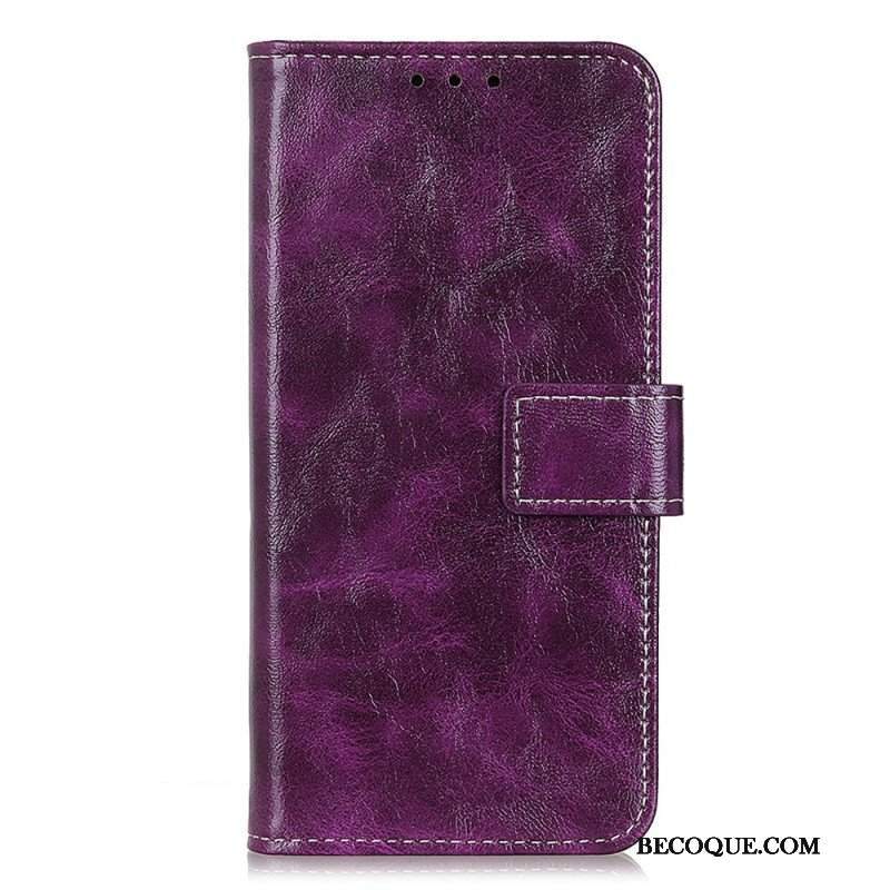 Etui Folio do iPhone 15 Lakierowane Z Widocznymi Szwami