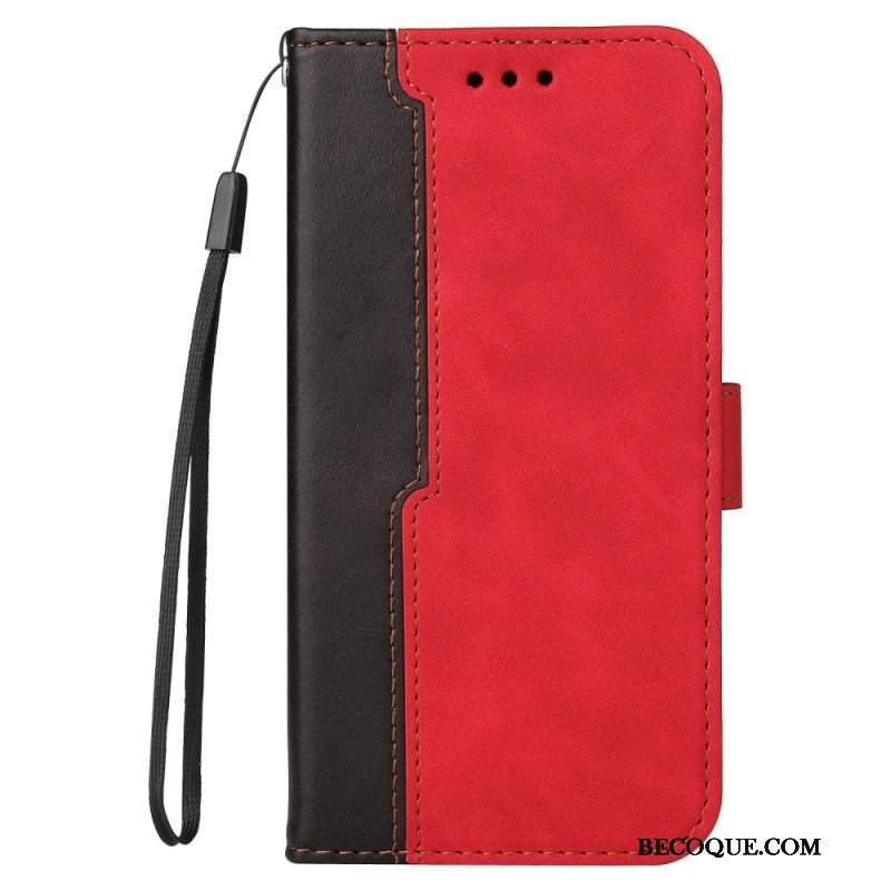 Etui Folio do iPhone 15 Plus Dwukolorowy. Stylowy