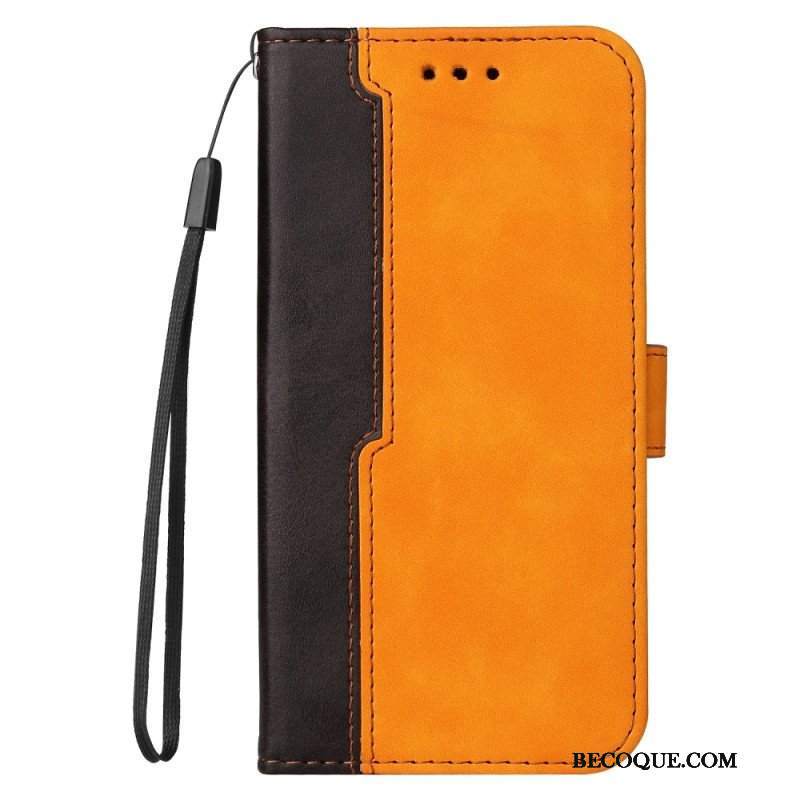 Etui Folio do iPhone 15 Plus Dwukolorowy. Stylowy