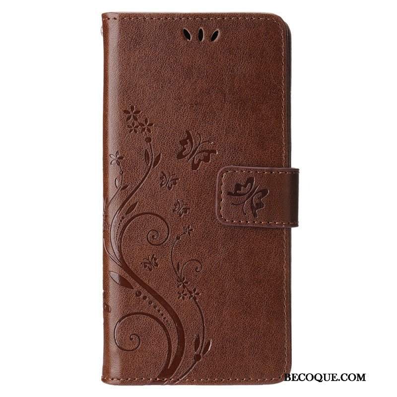 Etui Folio do iPhone 15 Plus Kwiaty I Motyle