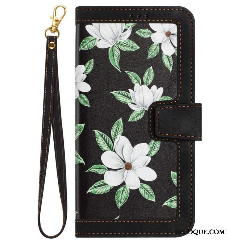 Etui Folio do iPhone 15 Pro Max Luksusowe Kwiaty