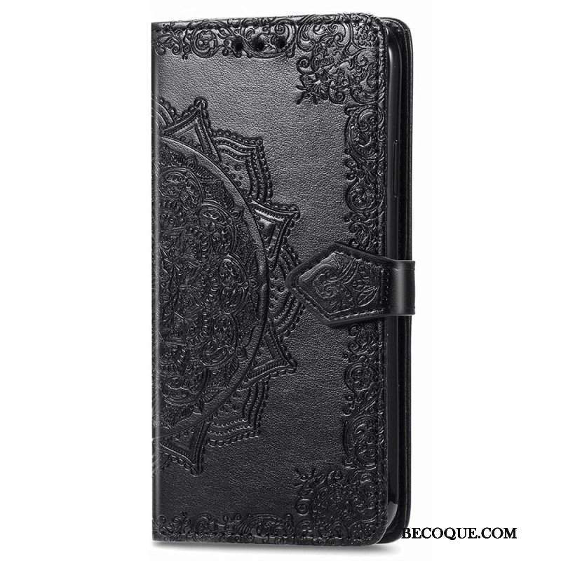 Etui Folio do iPhone 15 Pro Max z Łańcuch Barokowa Mandala Z Paskiem