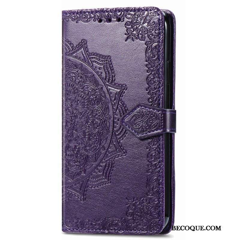 Etui Folio do iPhone 15 Pro Max z Łańcuch Barokowa Mandala Z Paskiem