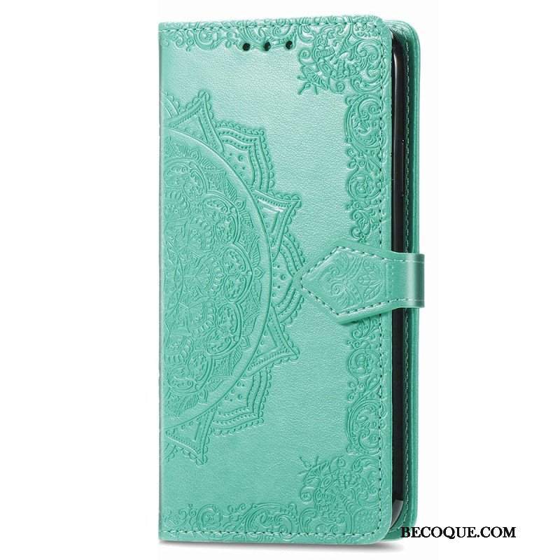 Etui Folio do iPhone 15 Pro Max z Łańcuch Barokowa Mandala Z Paskiem