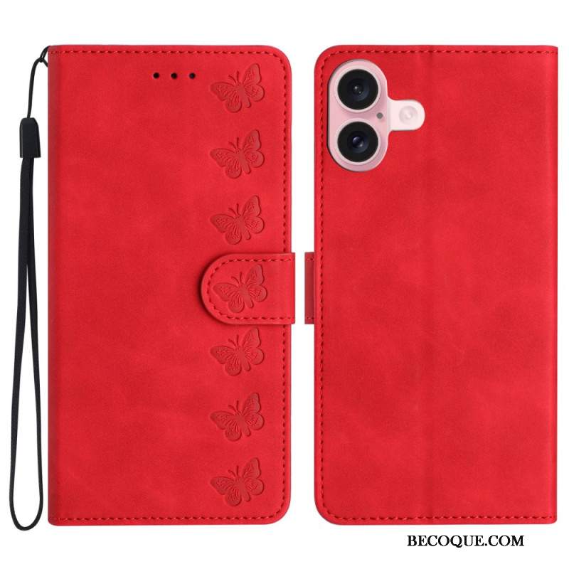 Etui Folio iPhone 16 Fryz Motyli
