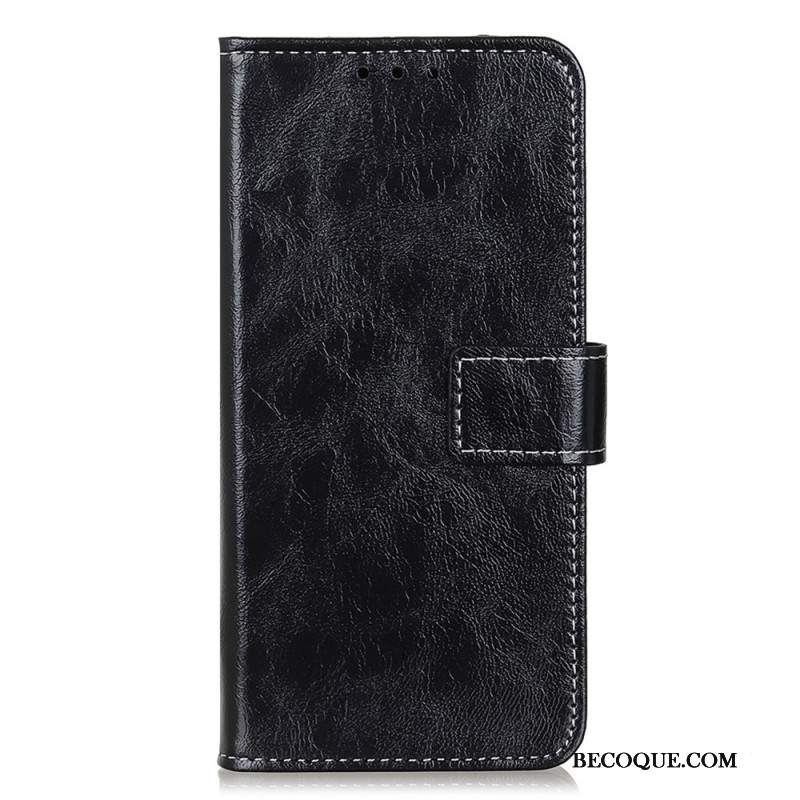 Etui Folio iPhone 16 Plus Błyszcząca Sztuczna Skóra Etui Ochronne