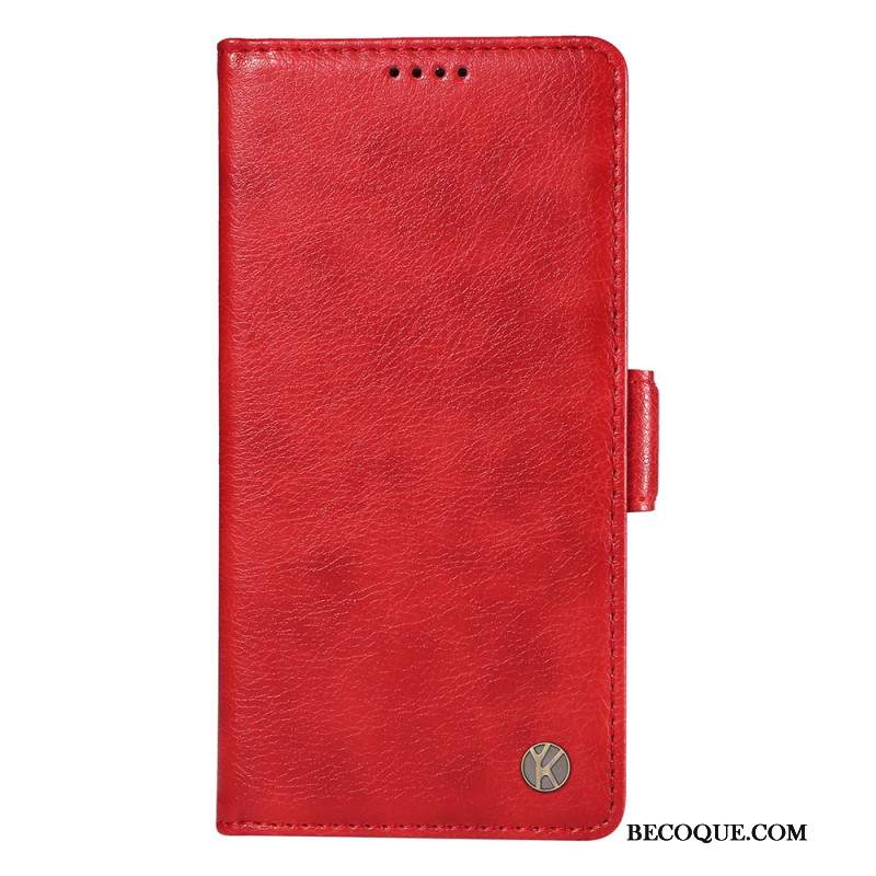 Etui Folio iPhone 16 Plus Tekstura Liczi Yikatu