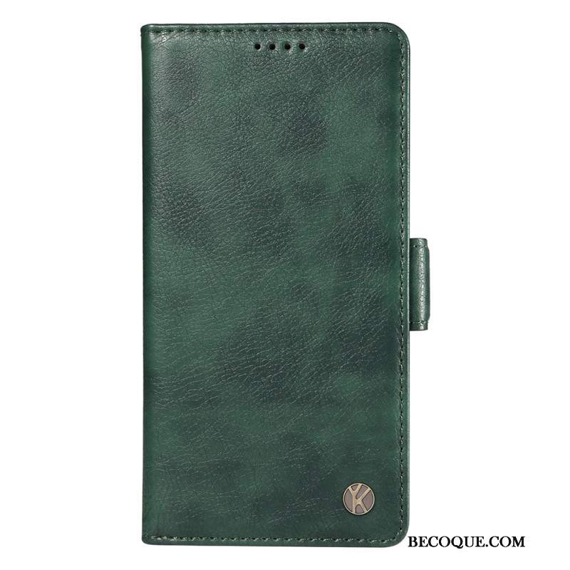 Etui Folio iPhone 16 Plus Tekstura Liczi Yikatu