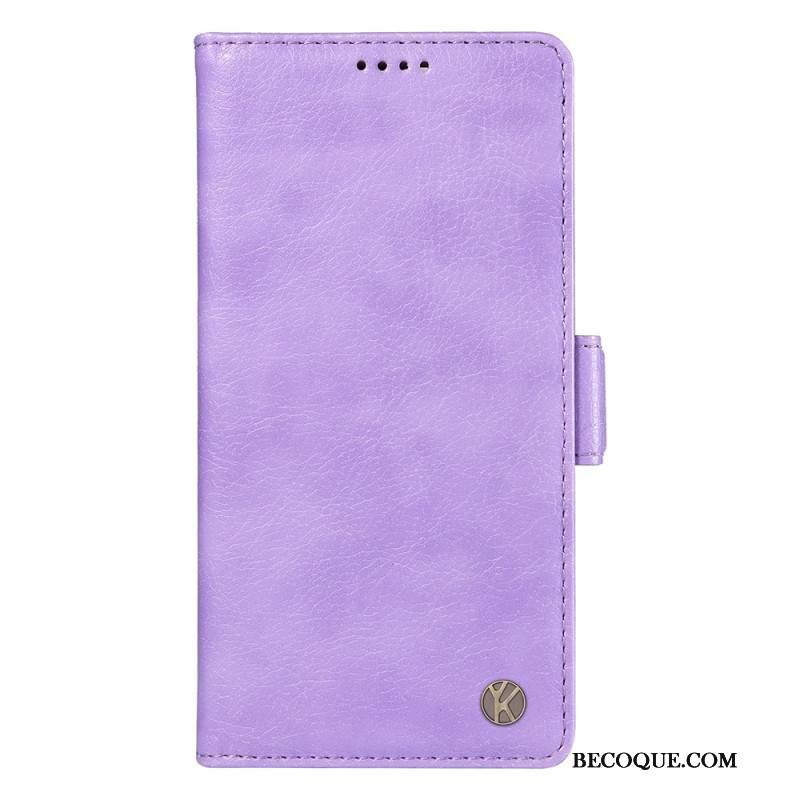 Etui Folio iPhone 16 Plus Tekstura Liczi Yikatu