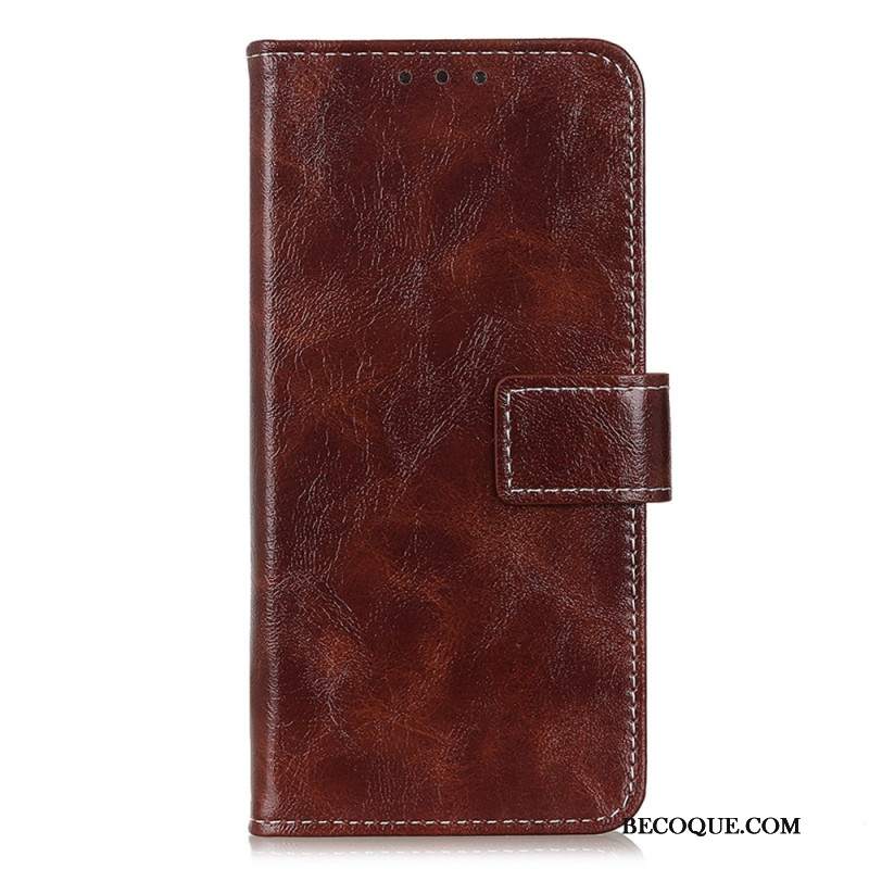 Etui Folio iPhone 16 Pro Błyszcząca Sztuczna Skóra Etui Ochronne