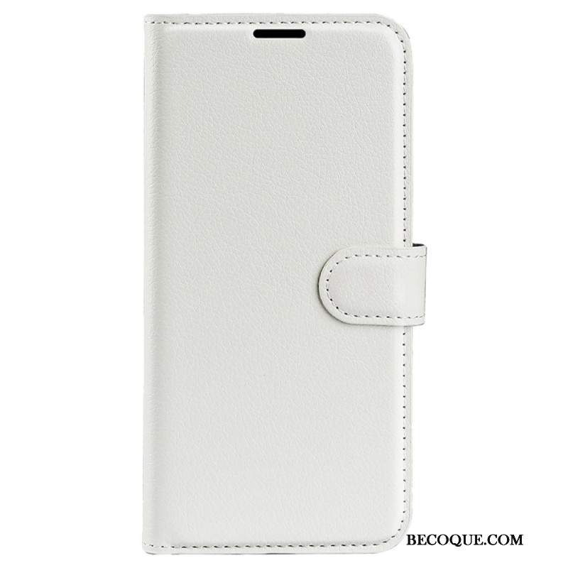 Etui Folio iPhone 16 Pro Max Klasyczna Sztuczna Skóra Litchi Etui Ochronne