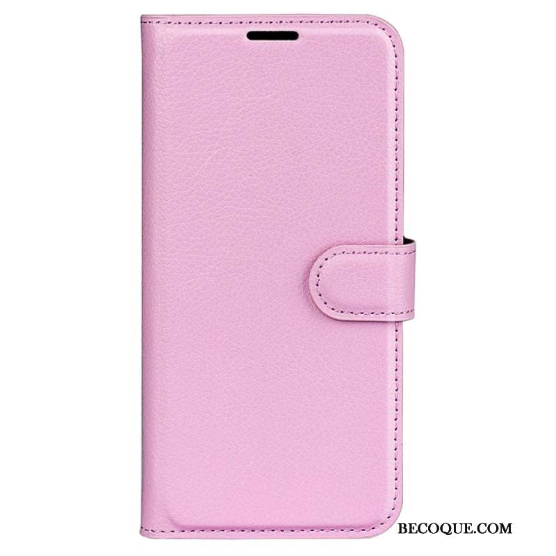 Etui Folio iPhone 16 Pro Max Klasyczna Sztuczna Skóra Litchi Etui Ochronne
