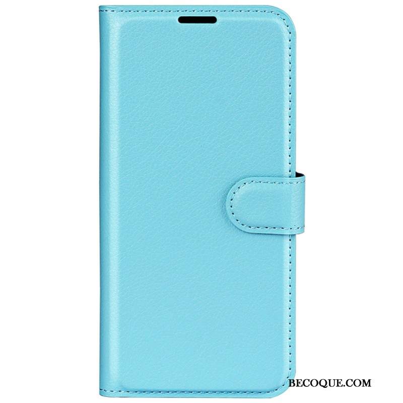 Etui Folio iPhone 16 Pro Max Klasyczna Sztuczna Skóra Litchi Etui Ochronne