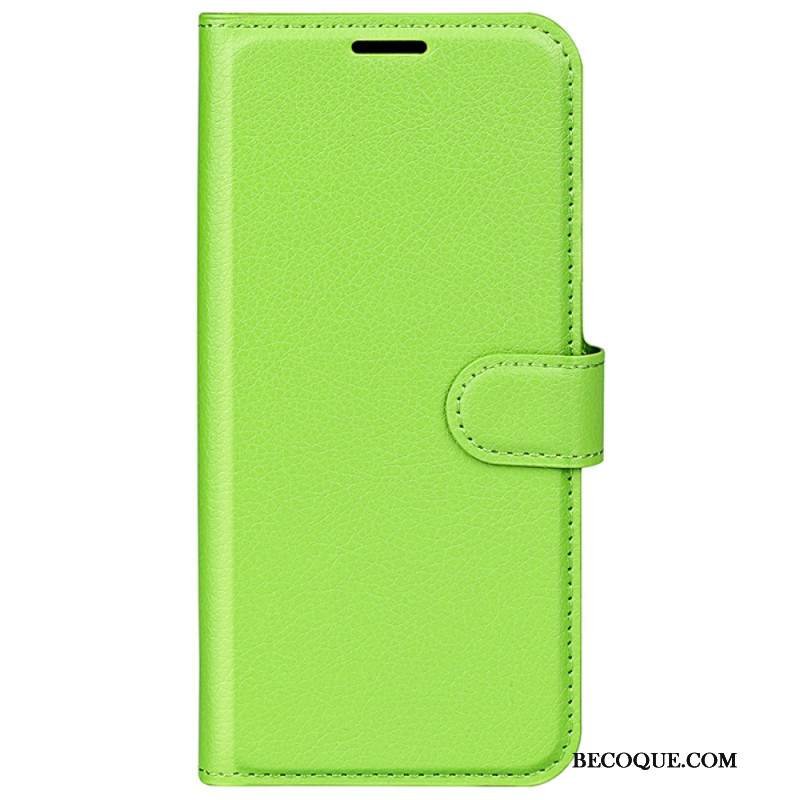 Etui Folio iPhone 16 Pro Max Klasyczna Sztuczna Skóra Litchi Etui Ochronne