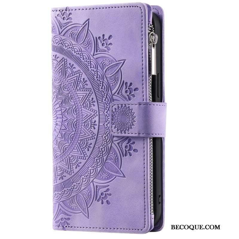 Etui Folio iPhone 16 Pro Portfel Z Efektem Zamszu W Kształcie Mandali Etui Ochronne