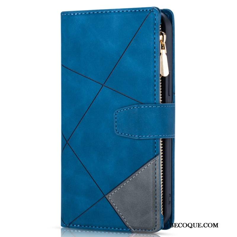 Etui Folio iPhone 16 Pro Wzór Geometryczny Portfela Etui Ochronne