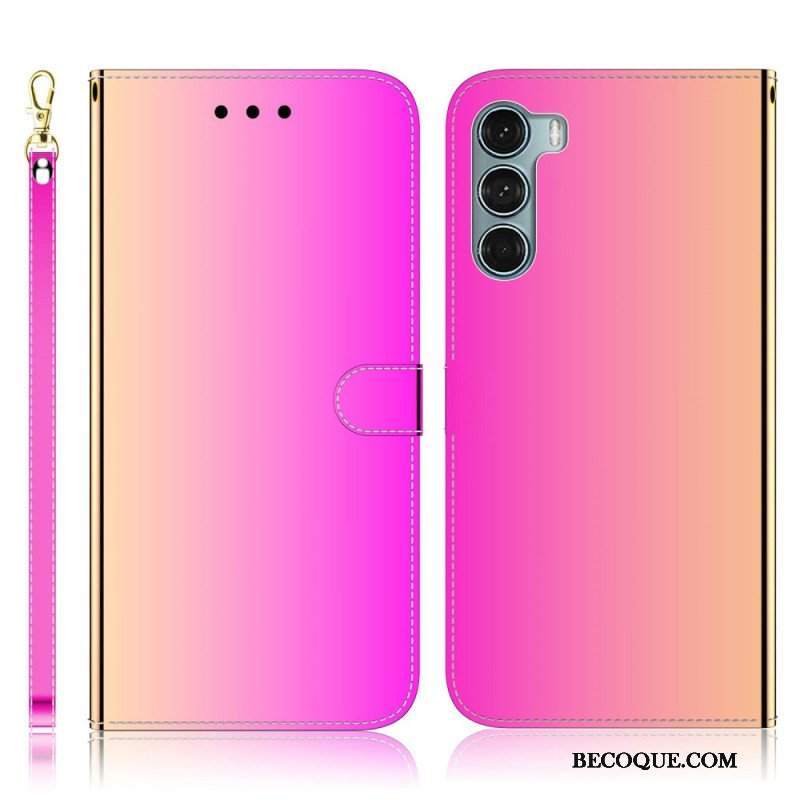 Etui Na Telefon Pokrowce do Moto G200 5G Osłona Lusterka Ze Sztucznej Skóry