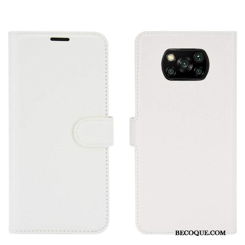 Etui Na Telefon Pokrowce do Poco X3 / X3 Pro / X3 NFC Klasyczna Sztuczna Skóra