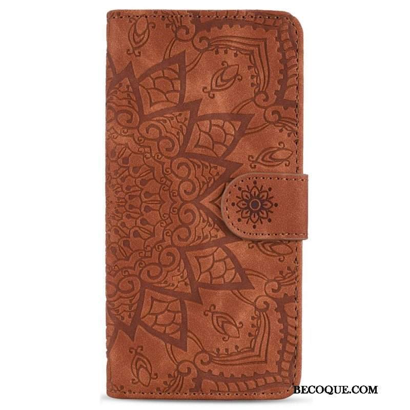 Etui Na Telefon Pokrowce do Samsung Galaxy S23 5G z Łańcuch Stylowa Mandala Z Paskami