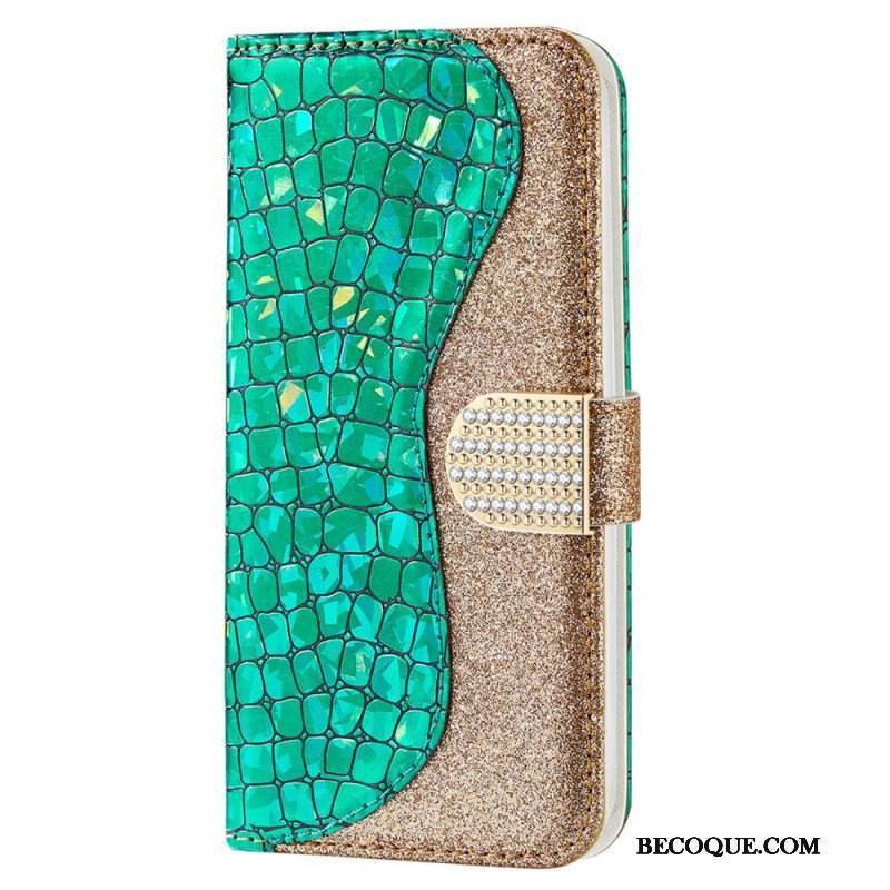 Etui Na Telefon Pokrowce do Samsung Galaxy S23 Ultra 5G Krokodyle Diamenty