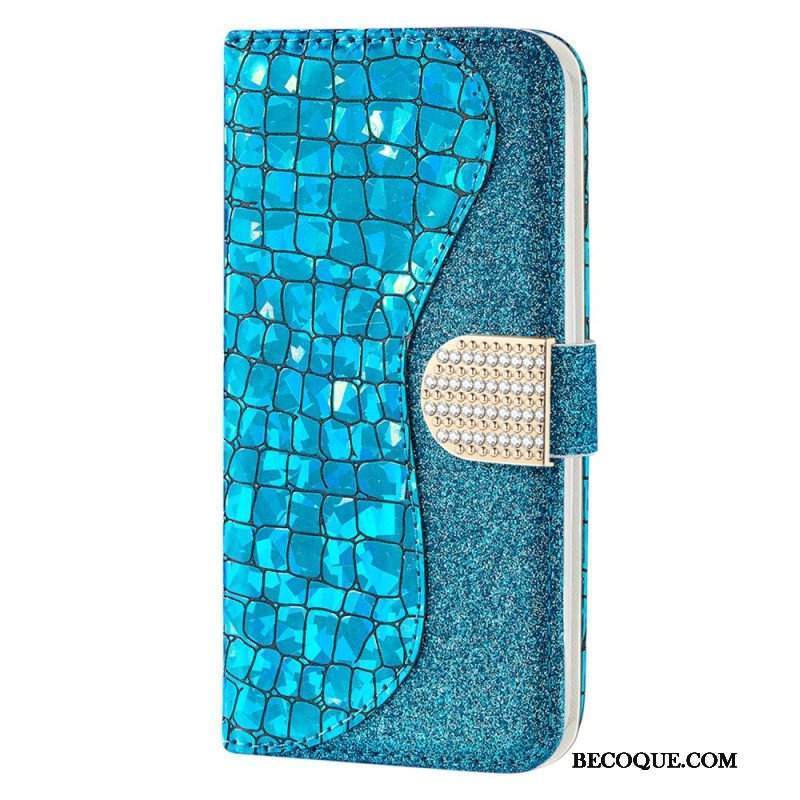 Etui Na Telefon Pokrowce do Samsung Galaxy S23 Ultra 5G Krokodyle Diamenty