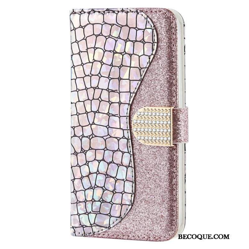 Etui Na Telefon Pokrowce do Samsung Galaxy S23 Ultra 5G Krokodyle Diamenty