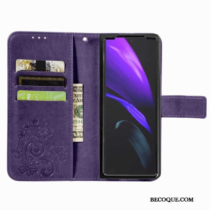 Etui Na Telefon Pokrowce do Samsung Galaxy Z Fold 4 Wzór Koniczyny Z Paskiem