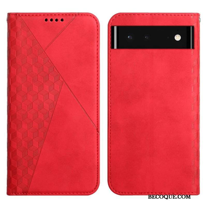 Etui Na Telefon do Google Pixel 6 Etui Folio Efekt Geo Skóry