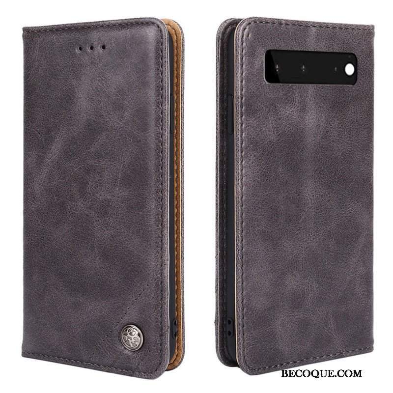 Etui Na Telefon do Google Pixel 6 Etui Folio Stylowy Skórzany Nit