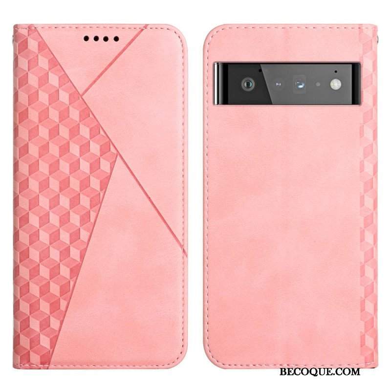 Etui Na Telefon do Google Pixel 6 Pro Etui Folio Efekt Geo Skóry