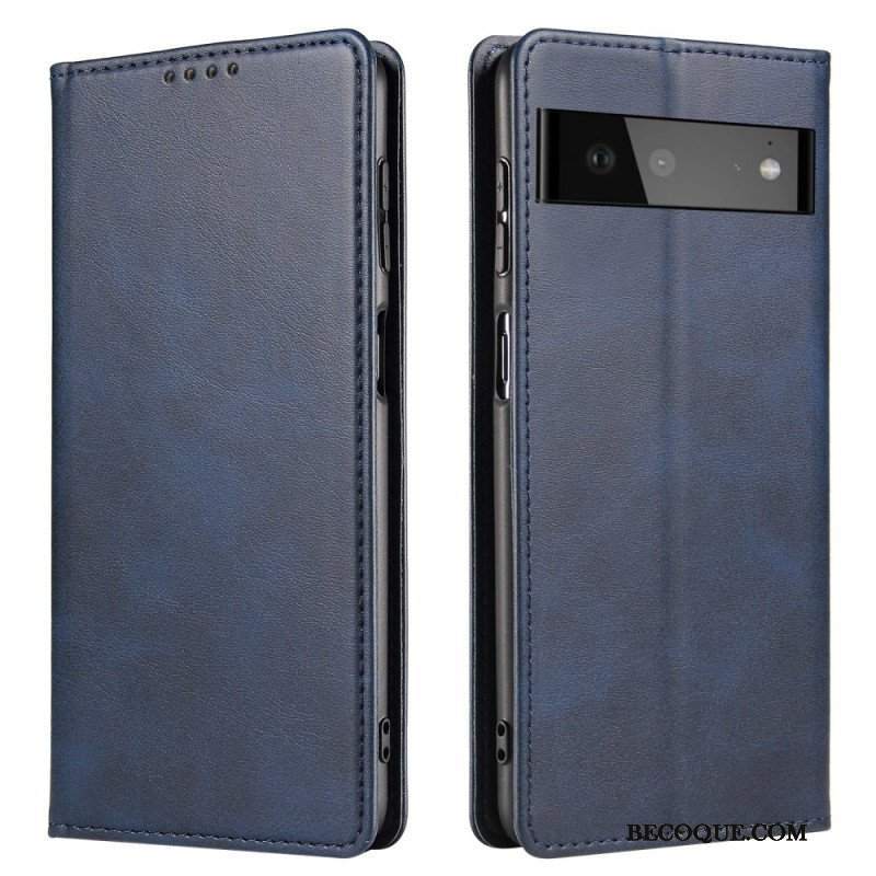 Etui Na Telefon do Google Pixel 6 Pro Etui Folio Magnetyczny Efekt Skóry