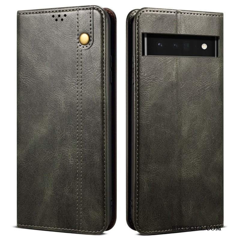 Etui Na Telefon do Google Pixel 6 Pro Etui Folio Woskowana Sztuczna Skóra