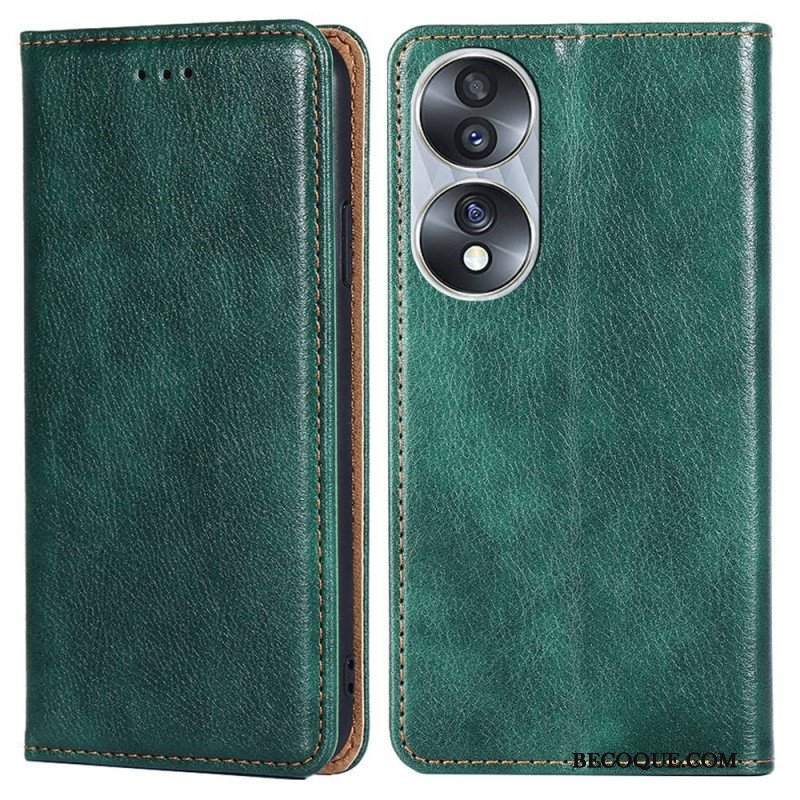 Etui Na Telefon do Honor 70 Etui Folio Przeszycia Ze Sztucznej Skóry