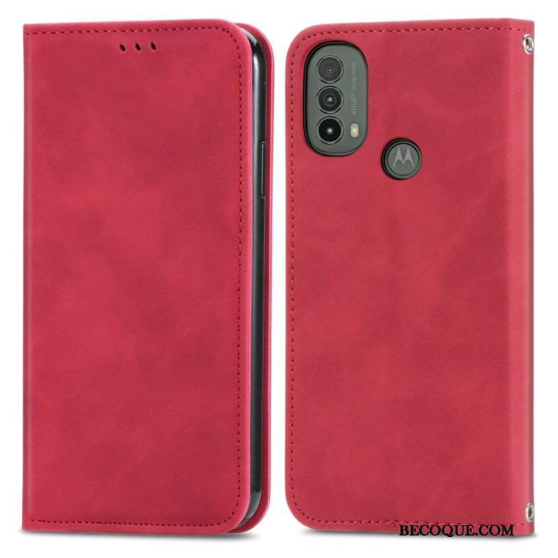 Etui Na Telefon do Moto E40 / E30 / E20 Etui Folio Dotyk Skóry