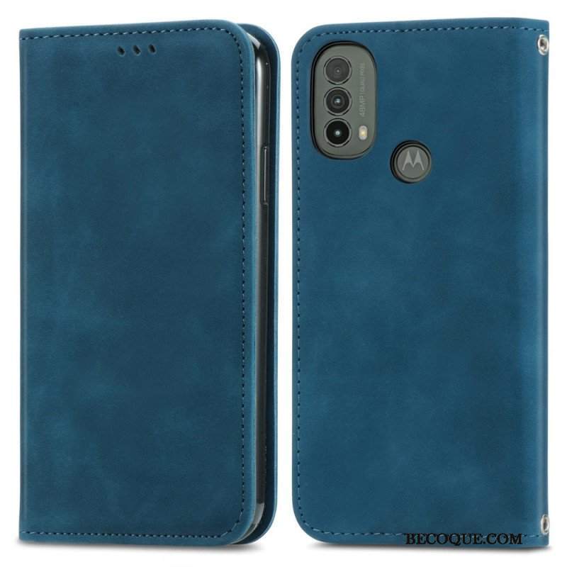 Etui Na Telefon do Moto E40 / E30 / E20 Etui Folio Dotyk Skóry