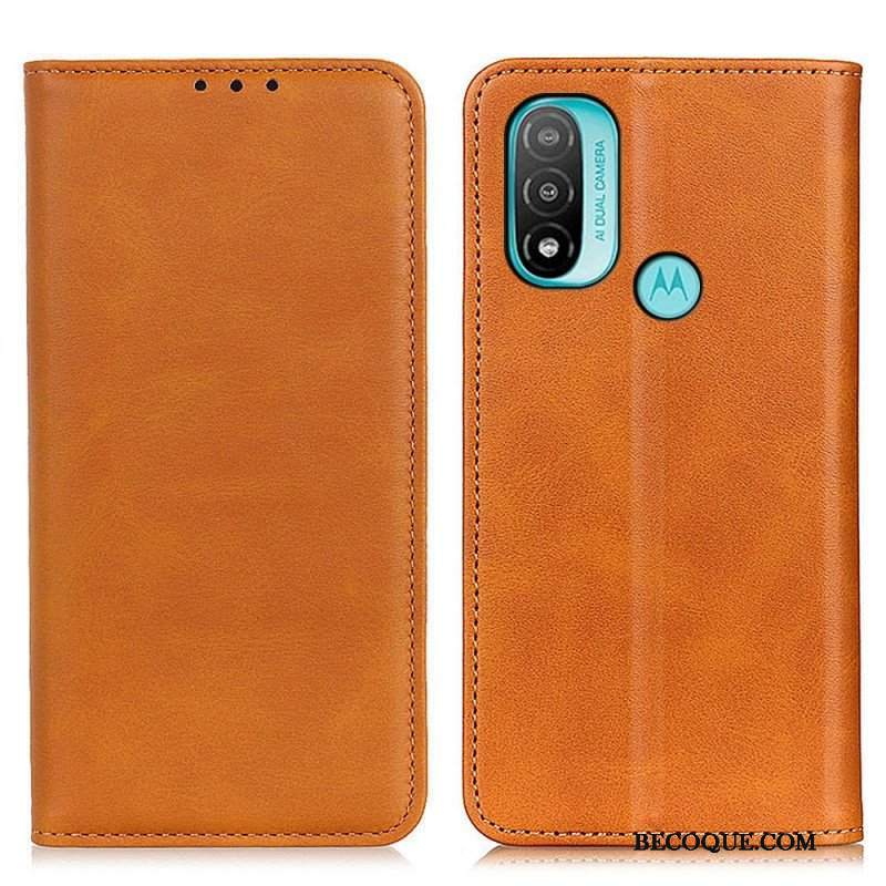 Etui Na Telefon do Moto E40 / E30 / E20 Etui Folio Elegancka Dwoina Skórzana